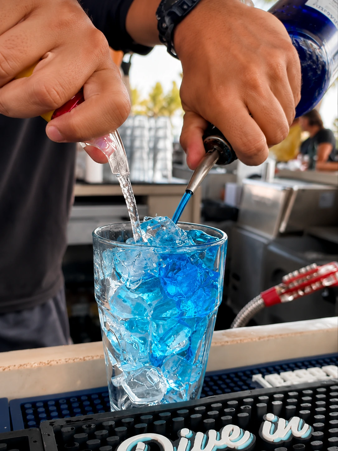 Seasonal cocktails served at Celebration Park Naples waterfront bar