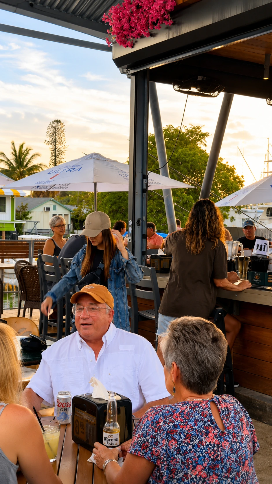 Afternoon drinks on the water at Celebration Park Naples bar