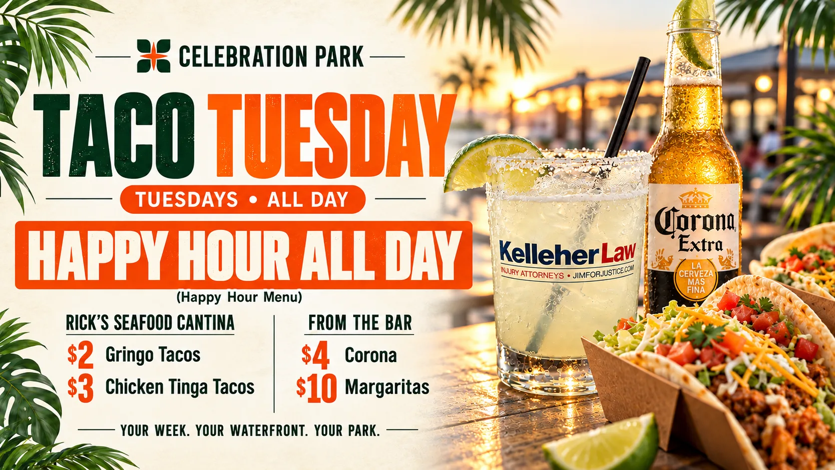 EVERY TUESDAYS: Taco Tuesday & Happy Hour All Day — Bar Special